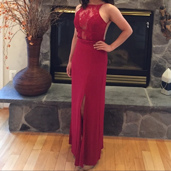 Red lace maxi dress by NBD - Picture 4 of 4